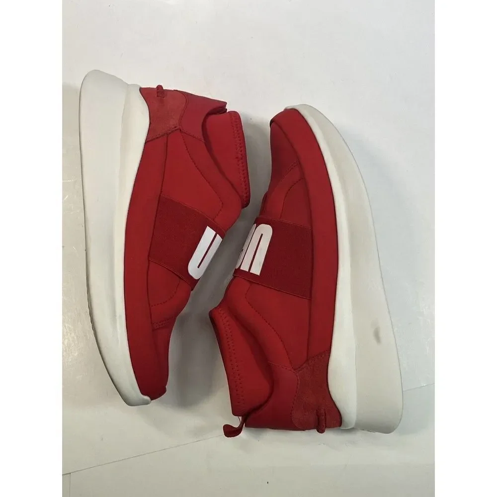 UGG‎ Size 8.5 Sneakers Red White Logo Spell Out Neutra 1095097 Neoprene